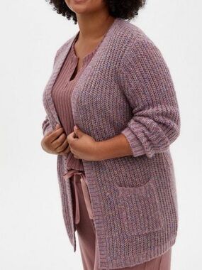 Torrid Chucky Knit Pink Multi Colored Cardigan Sweater Sz 3